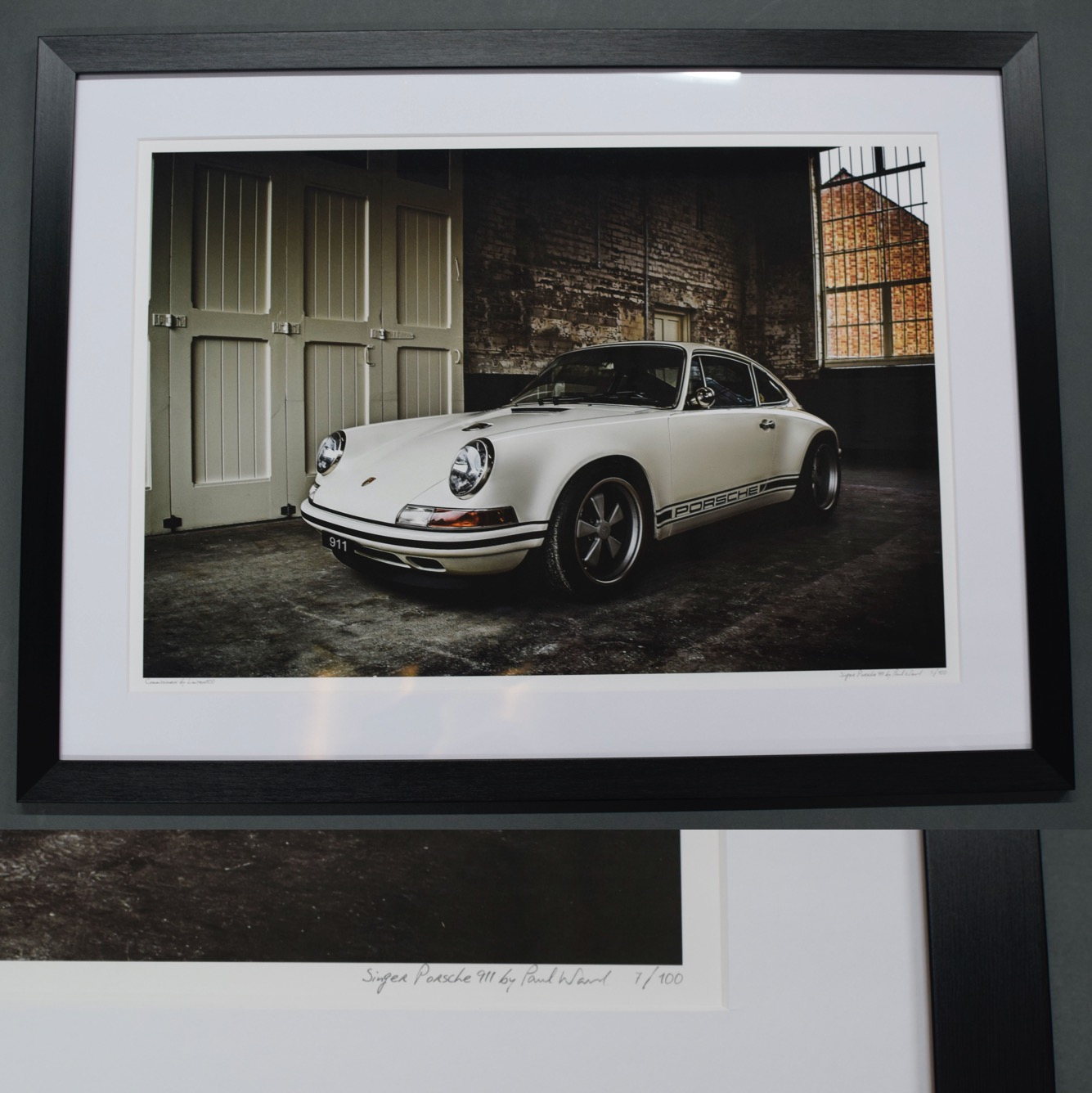 singer porsche wall art print framed (1)